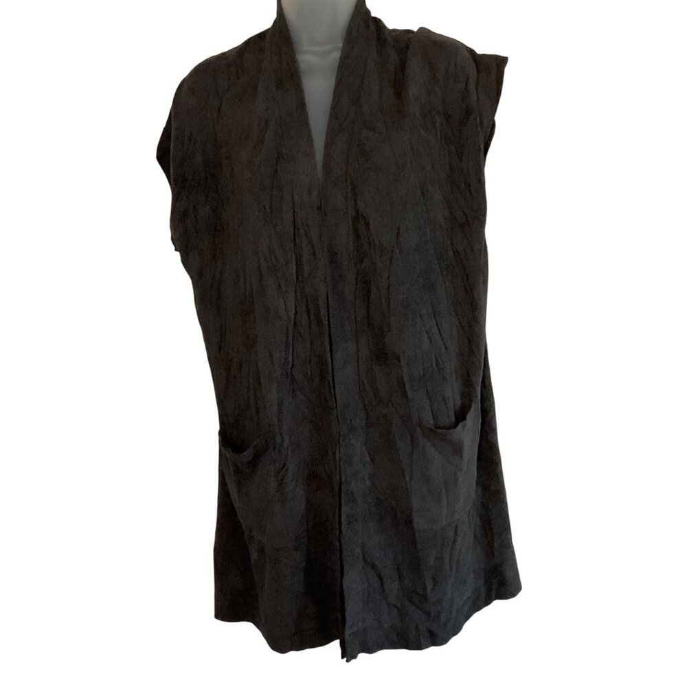 Barefoot Dreams CozyChic Ultra Lite Knit Vest With Pockets Size L cardigan open - Picture 12 of 12
